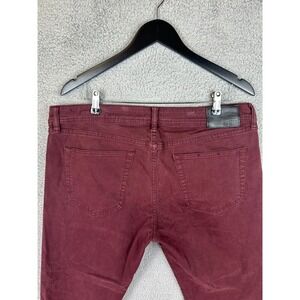 Liverpool Jeans Mens 36x30 Maroon Modern Straight Stretch Denim Corduroy 36x30
